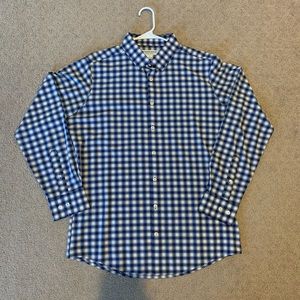 Mizzen+Main Leeward Trim Fit Check Button-Up Performance Shirt Large